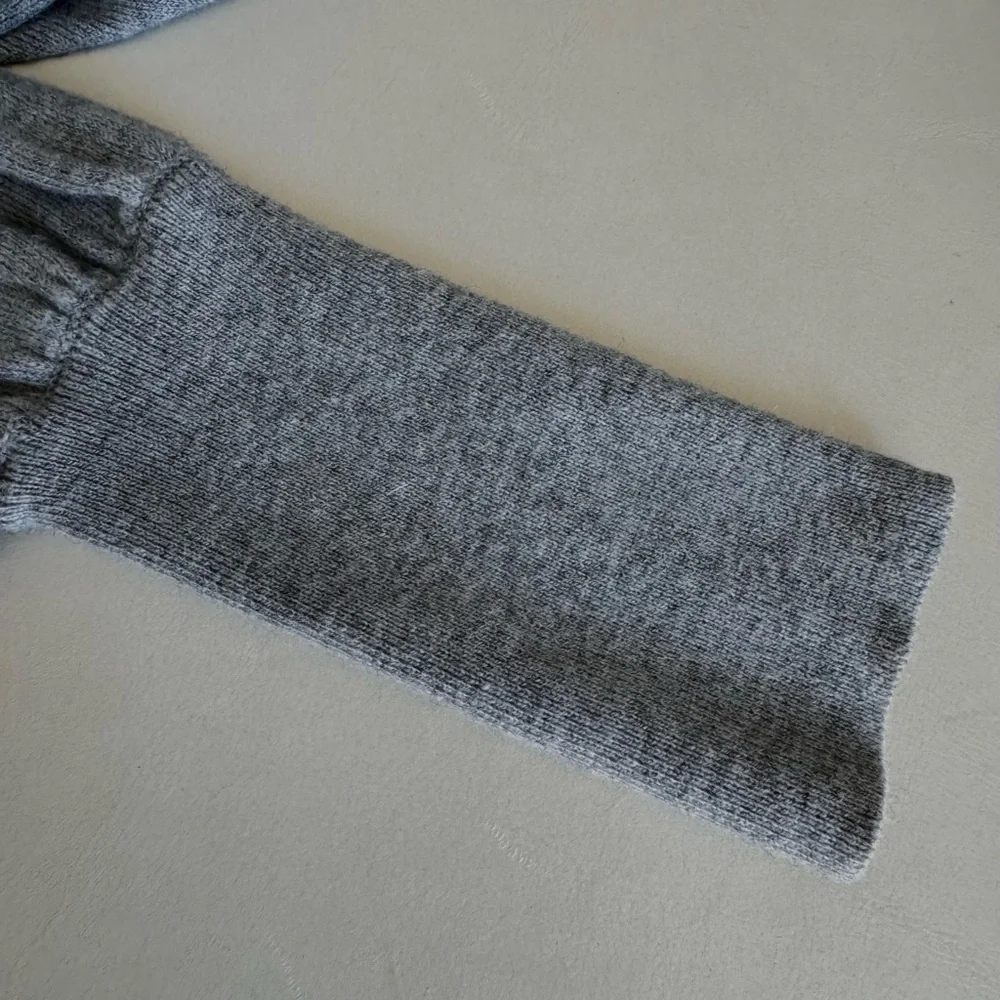 SUNDANCE Afterlight Gray Embroidered Cardigan Merino Wool Cotton Embellished SM - Picture 15 of 16